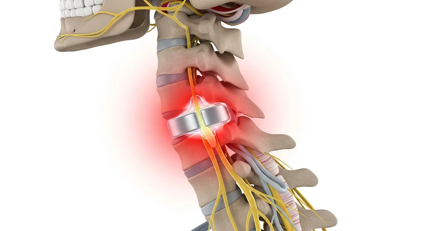 3D Medical Illustration of a Cervical Herniated Disc